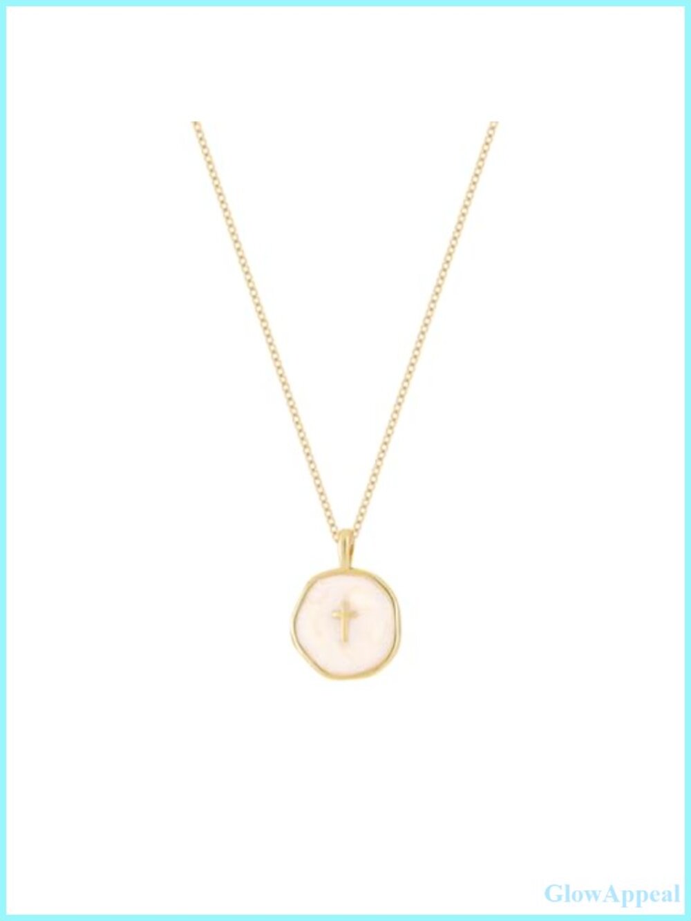 14K Gold Plated Enamel Cross Pendant Necklace Adjustable 16-18 Inch Religious